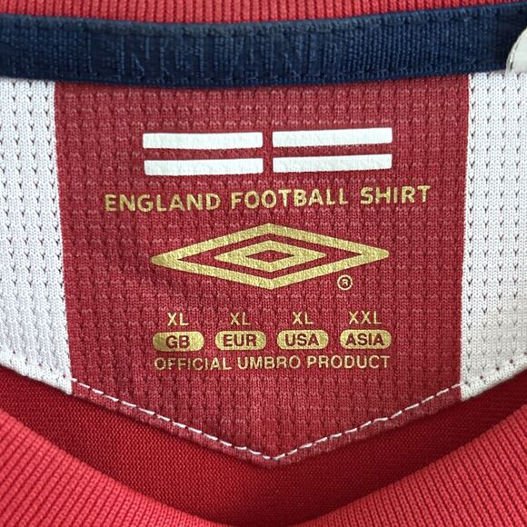 GUC England 2006 2008 Away Shirt Football Soccer Red Jersey Umbro Men’s SIZE XL - Picture 5 of 9